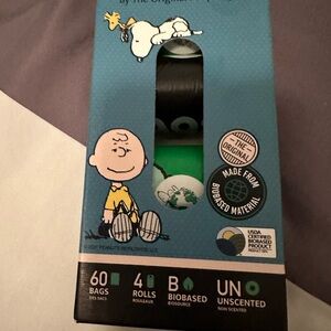 Peanuts Dog Waste Bags - Blue and Black